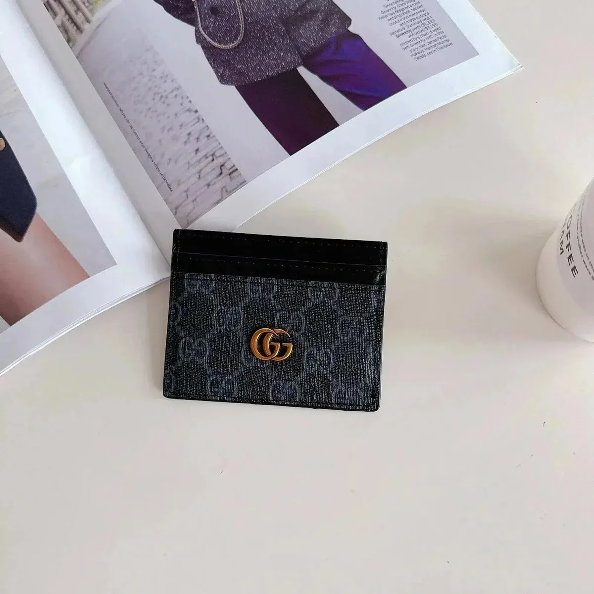 Gucci GG Supreme Black Cardholder