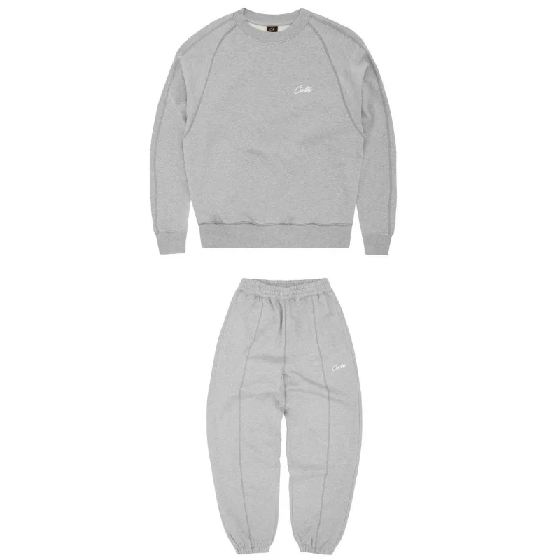 Curtis Grey Solid Tracksuit Set