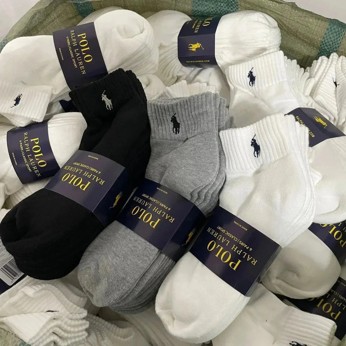 Ralph Lauren Polo Classic Sport Socks 3-RL (6 pairs gray)