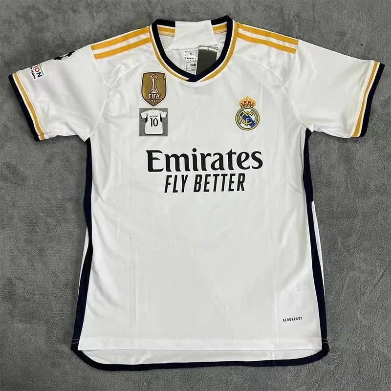 Adidas Real Madrid Home Jersey White Gold Soccer Shirt