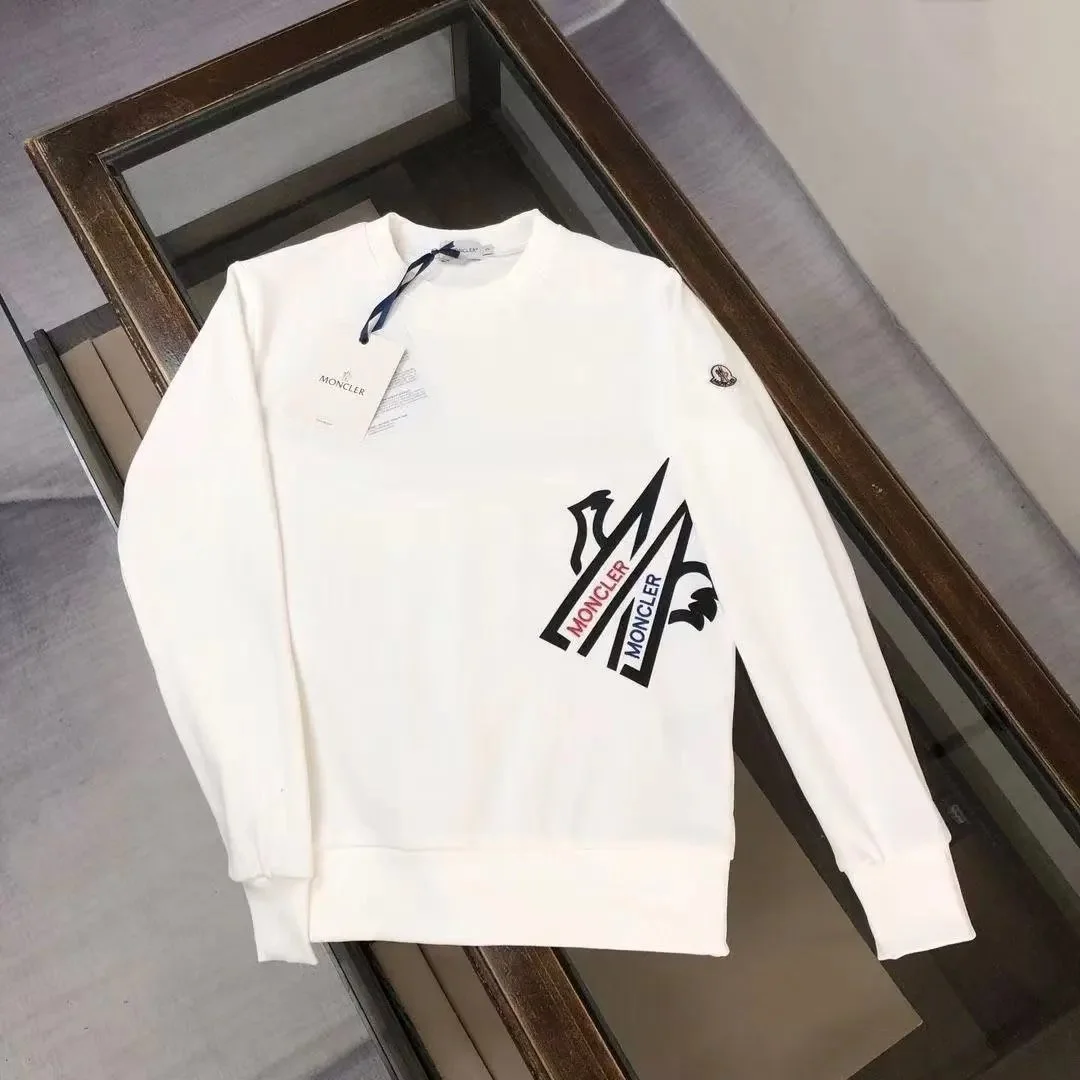 Moncler White Logo Crewneck Sweatshirt