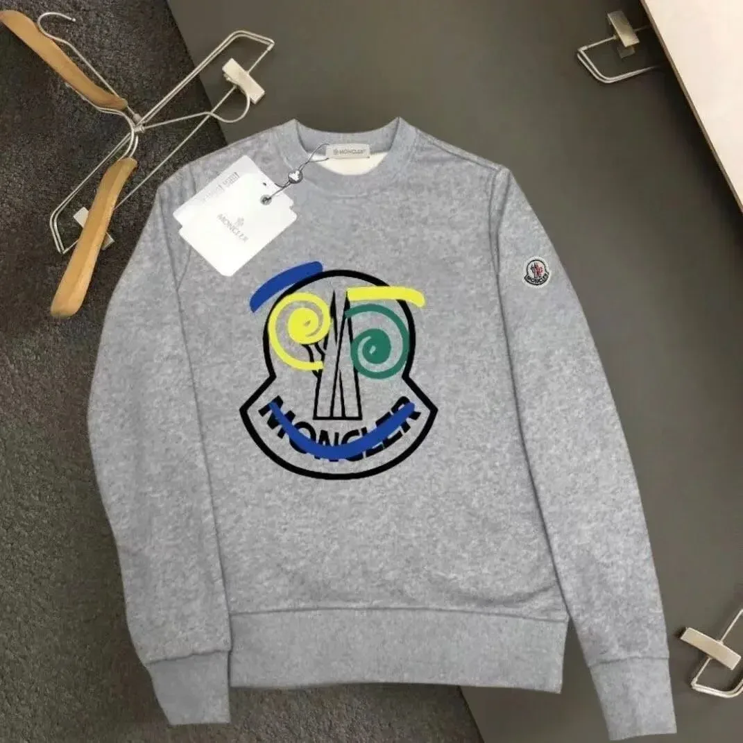 Moncler Grey Monogram Print Crewneck Sweatshirt
