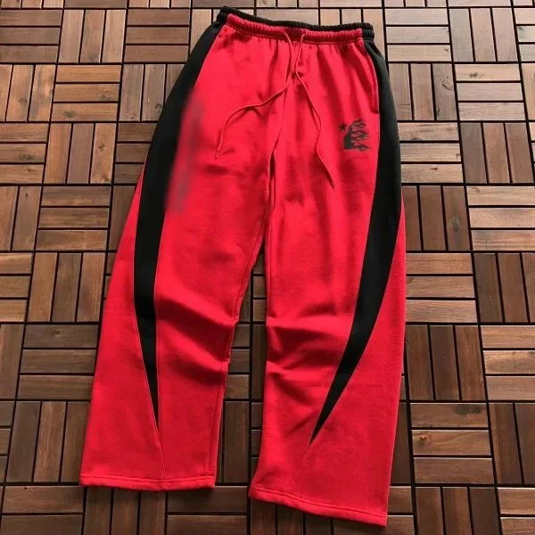 Red & Black Sweatpants Casual Comfort