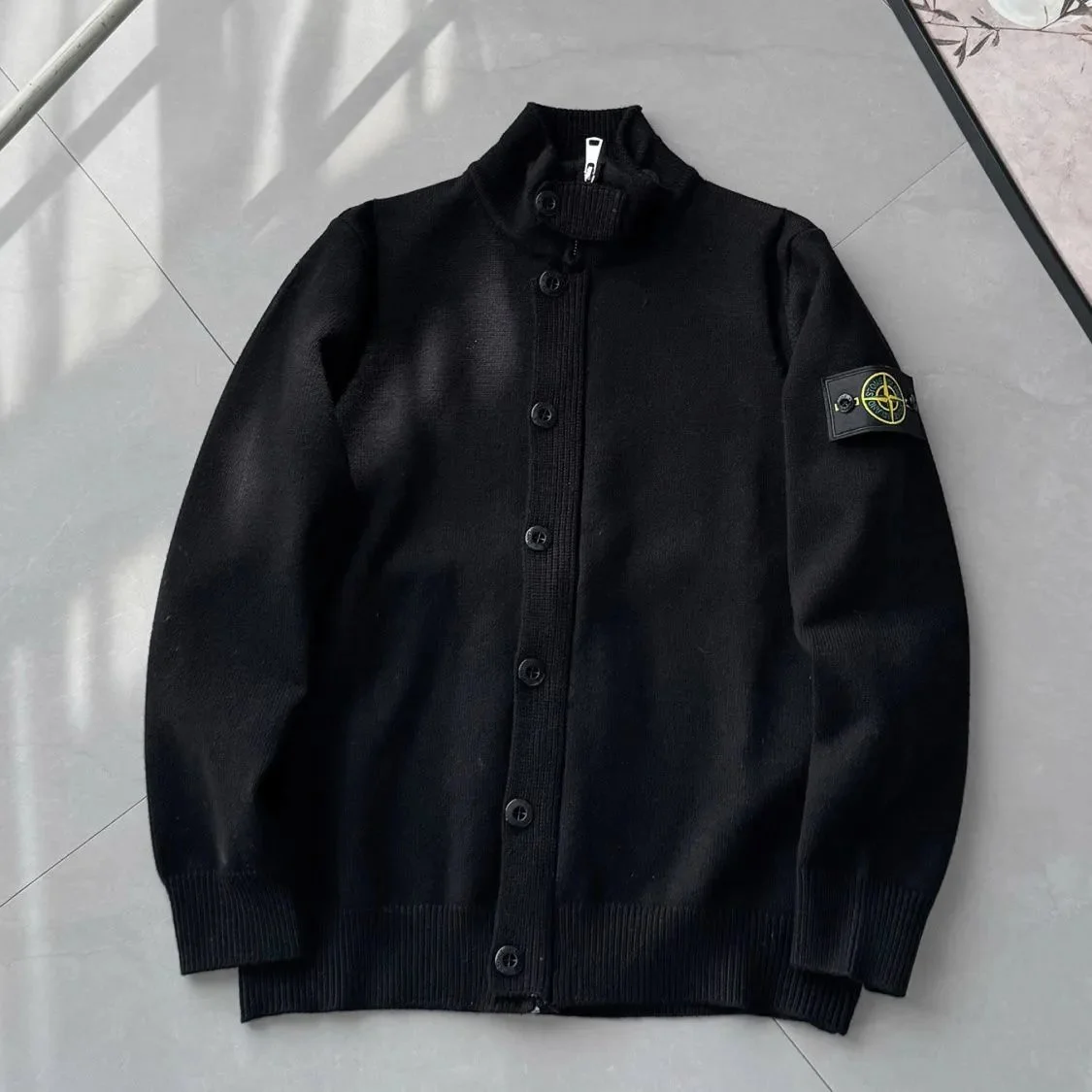 Stone Island 68-15 Black Cardigan