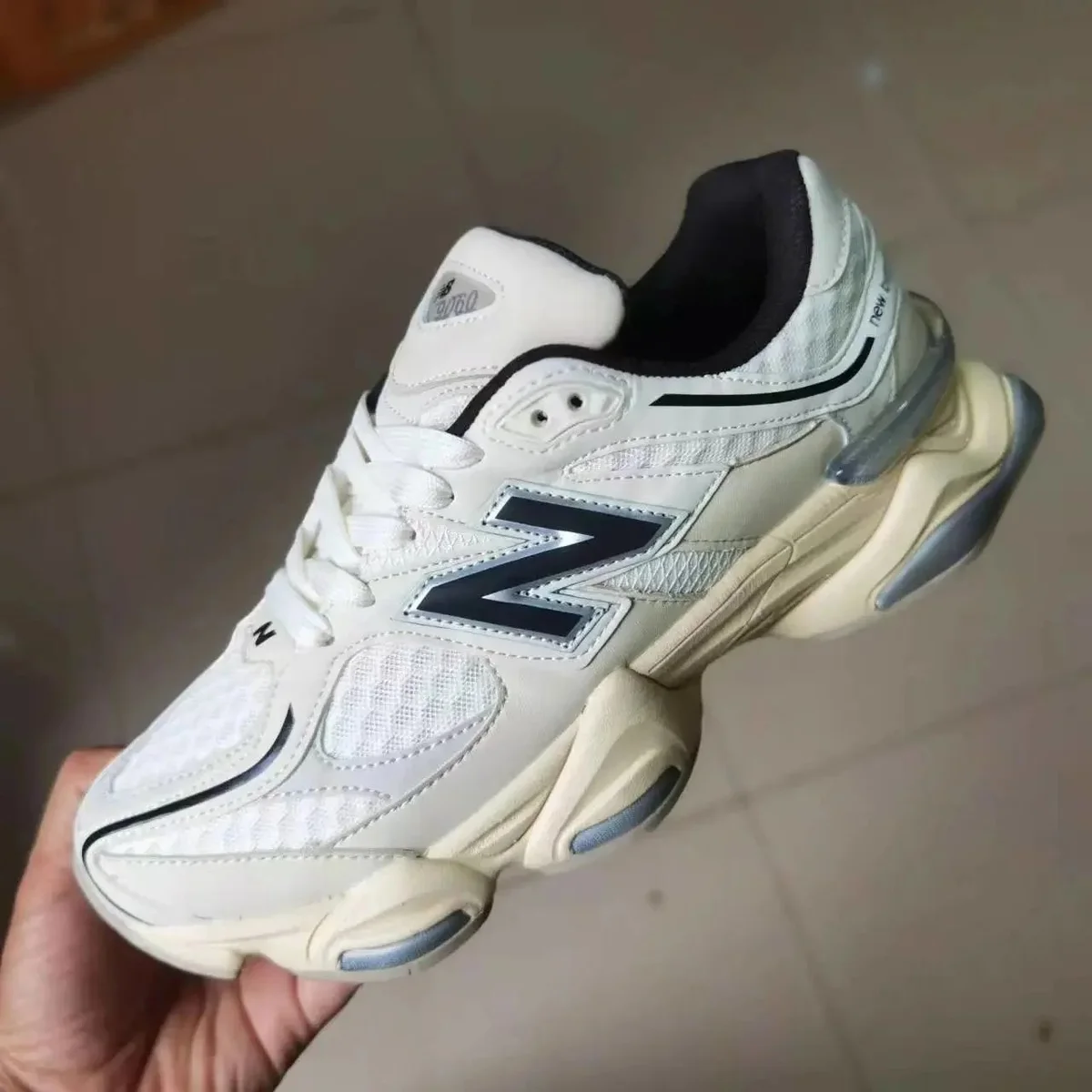 New Balance 9060 Sail/Black Sneakers