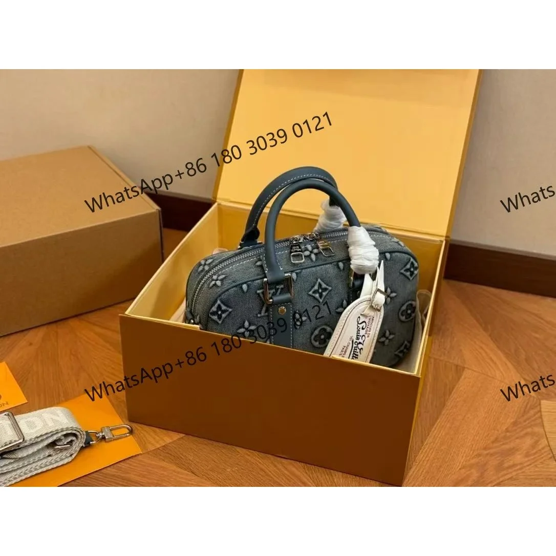 Louis Vuitton Neverfull Monogram Denim Bag Blue