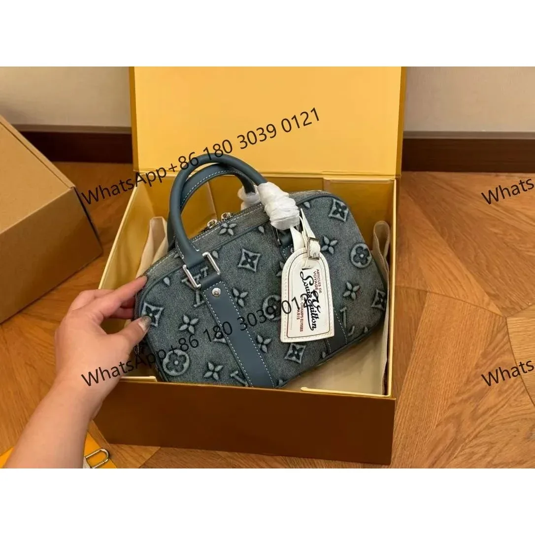 Louis Vuitton Neverfull Monogram Denim Bag Blue