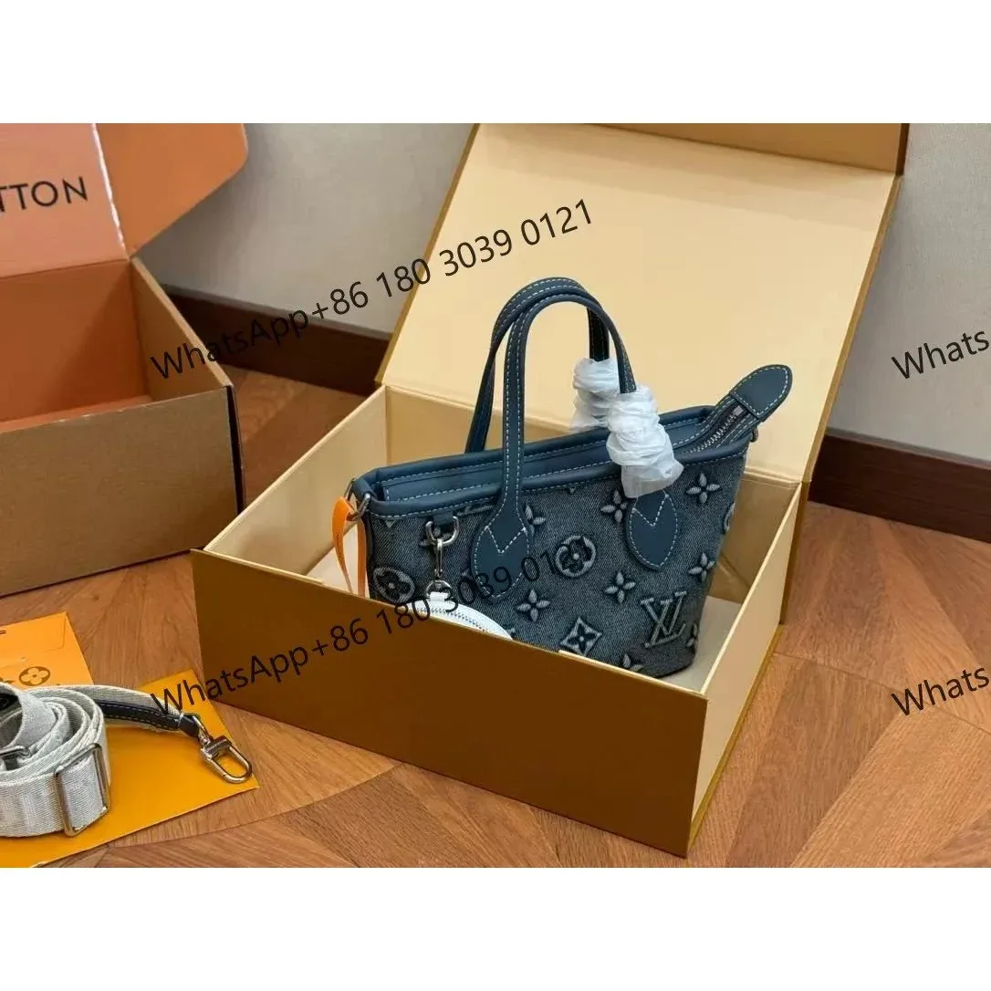 Louis Vuitton Neverfull Monogram Mini Bag Blue