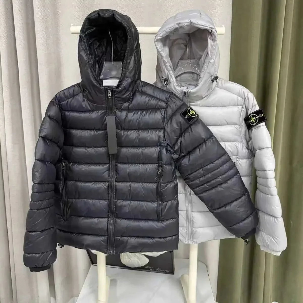 Stone Island 68-15 Black Hooded Puffer Jacket
