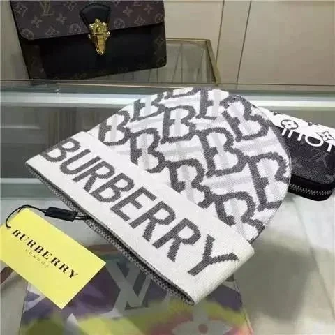 Burberry Monogram Beanie White/Grey Headwear