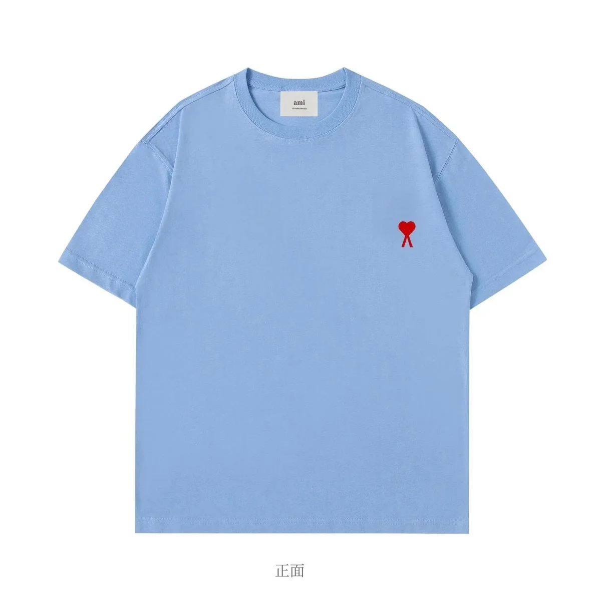 Ami Paris Ami de Coeur Light Blue T-Shirt