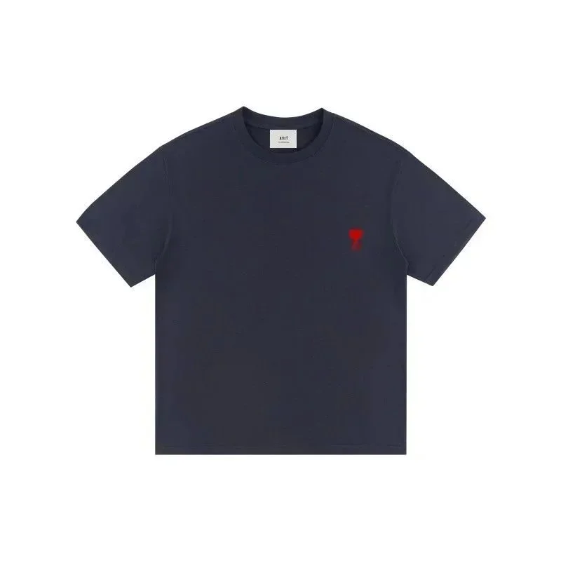 Ami Paris BB-017 Navy Red Logo T-Shirt