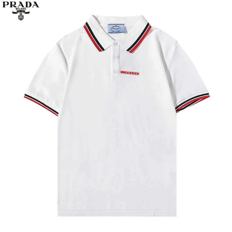 Prada White Polo Shirt with Red/Black Trim