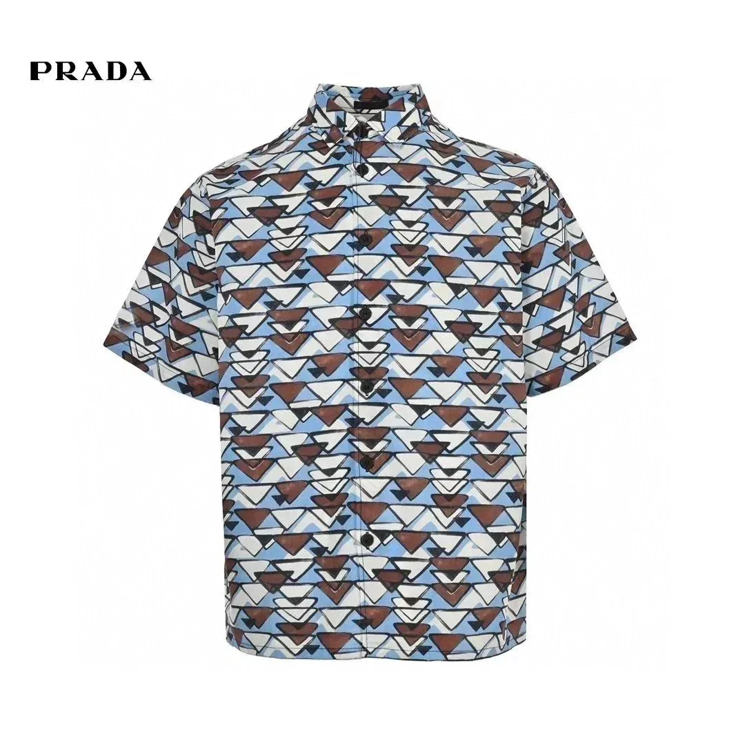 Prada Geometric Print Short Sleeve Shirt