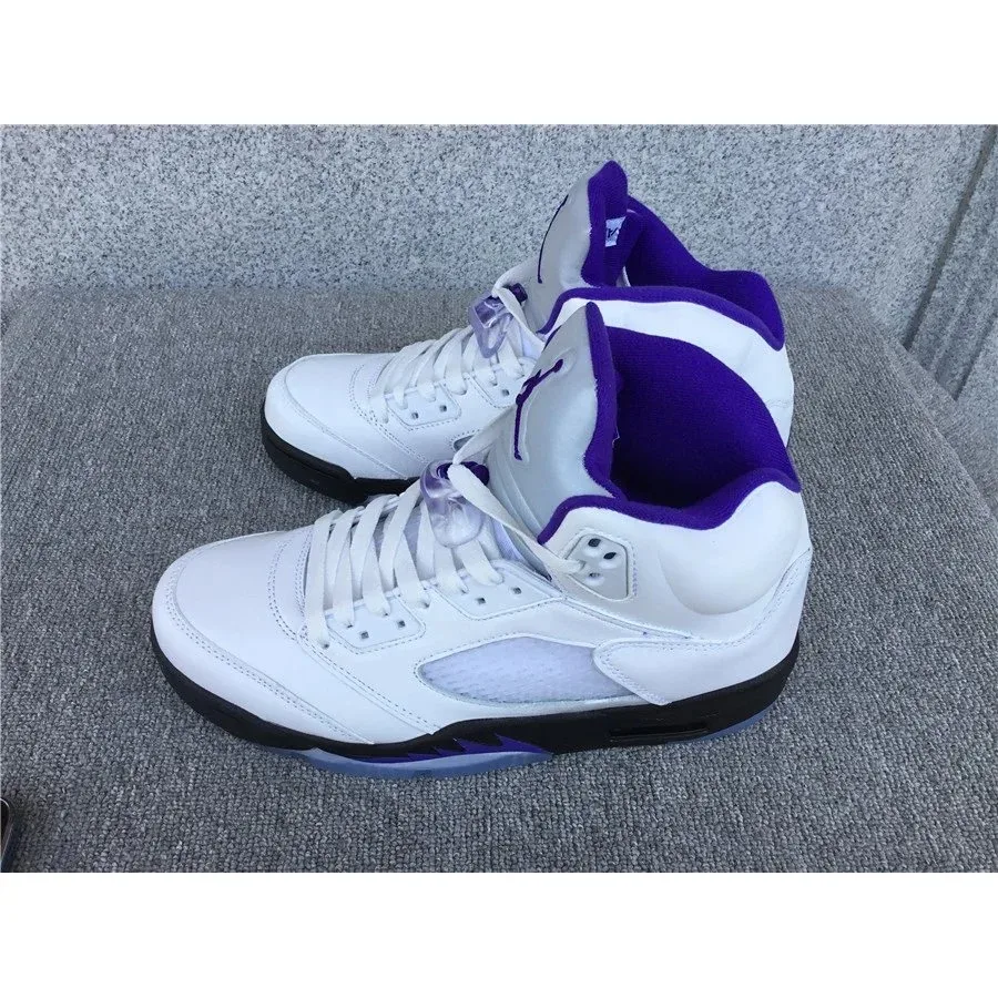 Nike Air Jordan 5 White Purple Sneakers