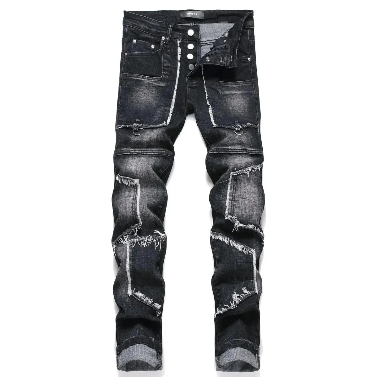 Amiri ALBB-05 Distressed Black Jeans