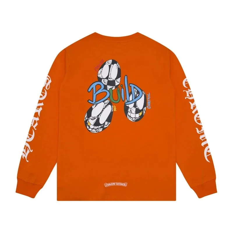 Chrome Hearts Build Orange Long Sleeve T-Shirt