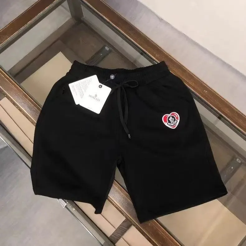 Moncler Heart Patch Black Shorts