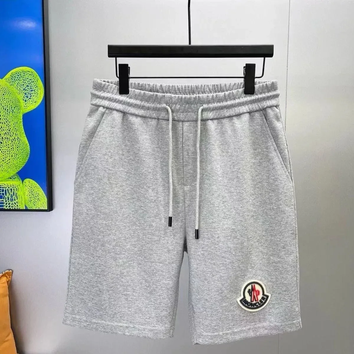 Moncler Grey Logo Patch Shorts
