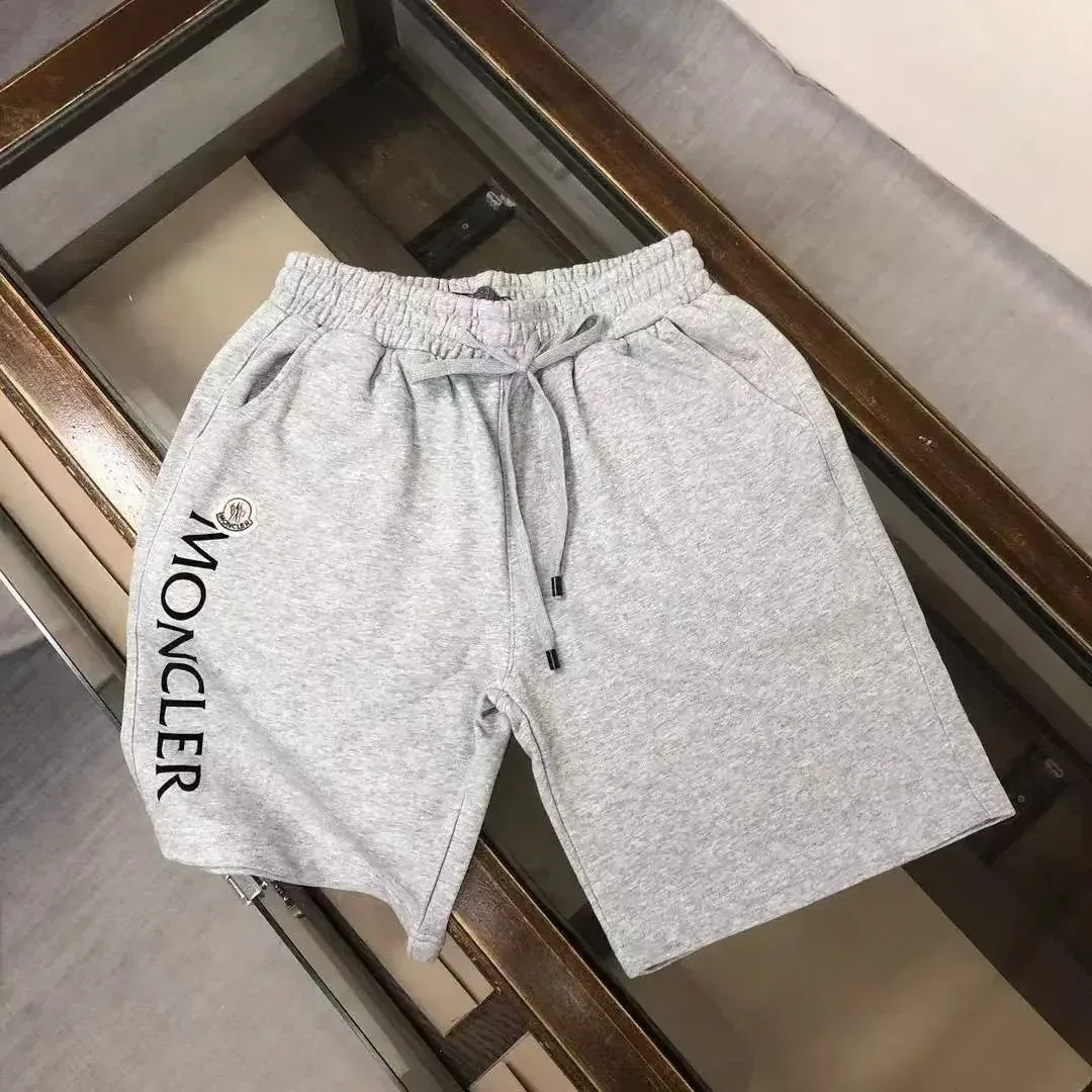 Moncler Grey Logo Embroidered Shorts