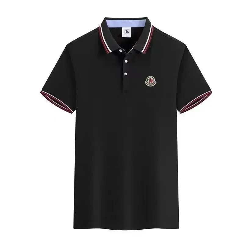 Moncler Polo Shirt Black with Contrast Trim