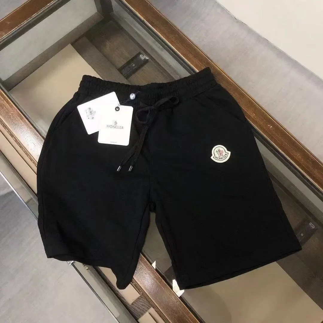 Moncler Black Logo Embroidered Shorts