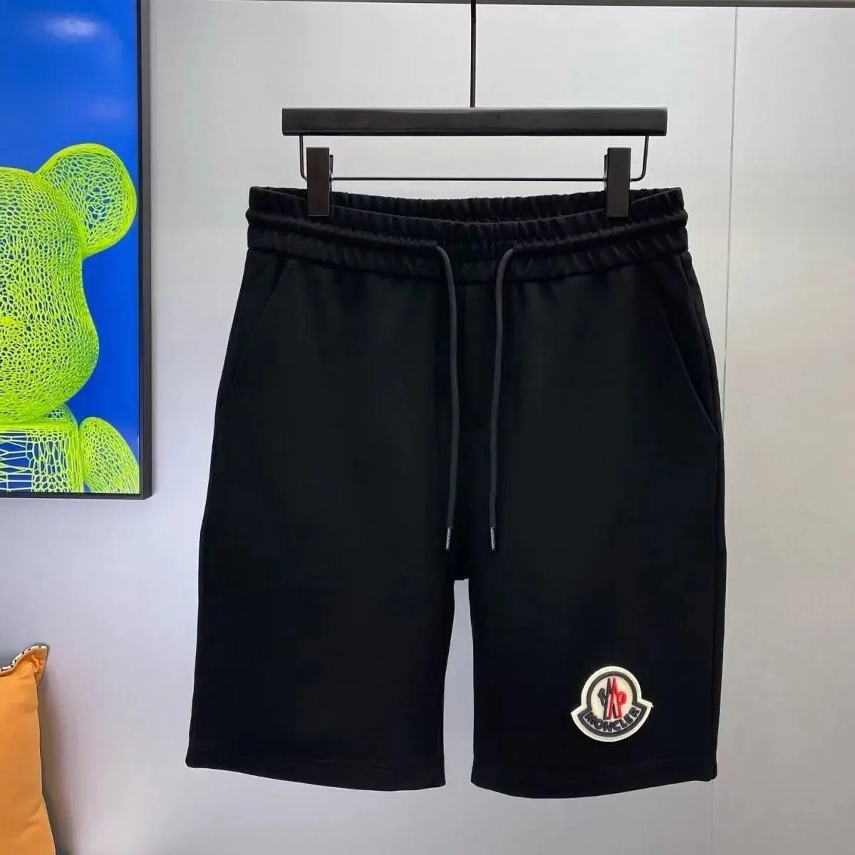 Moncler Black Logo Patch Shorts