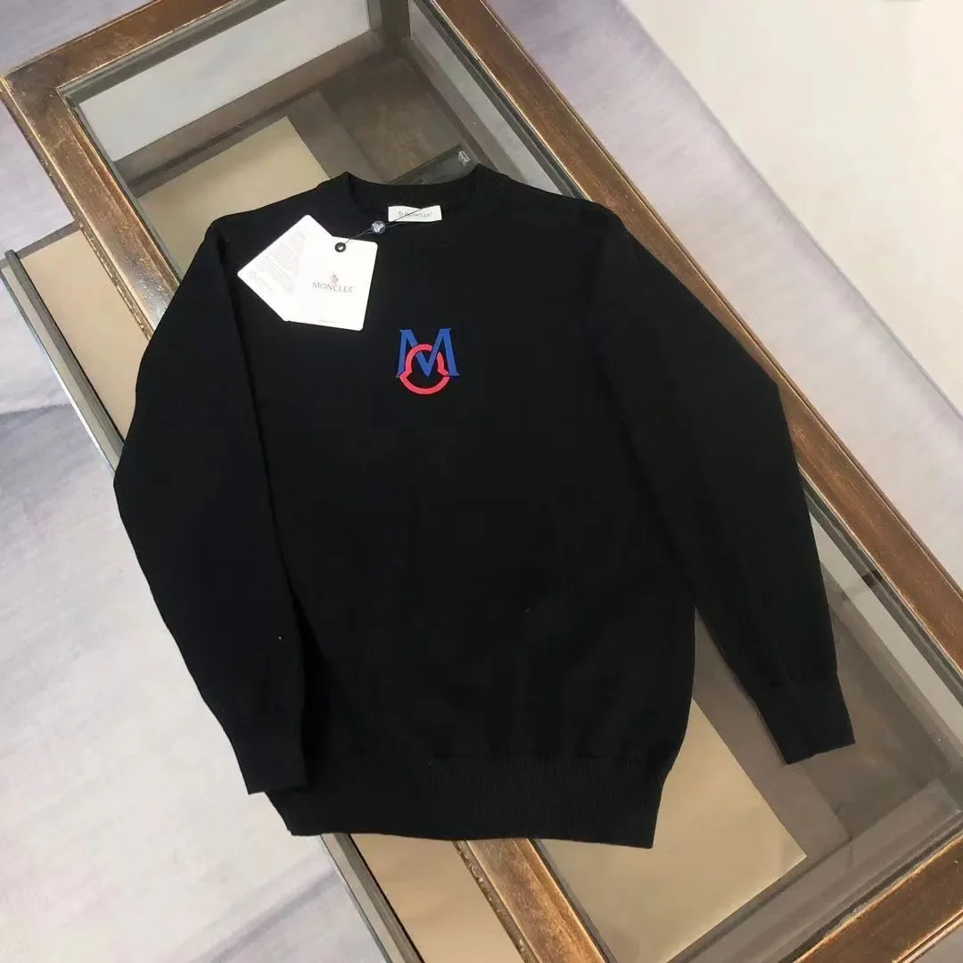 Moncler Black Embroidered Logo Sweater