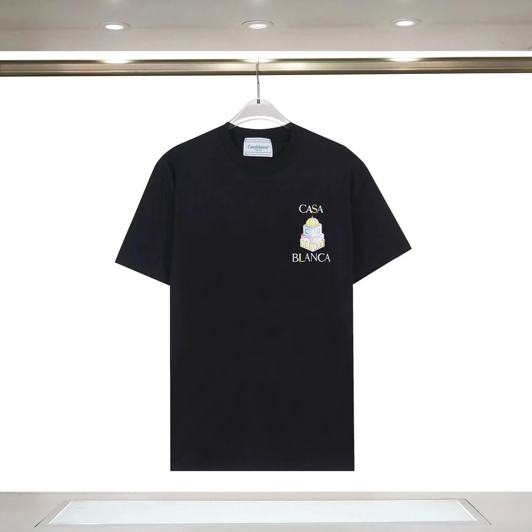 Casa Blanca Black T-Shirt with Embroidered Design