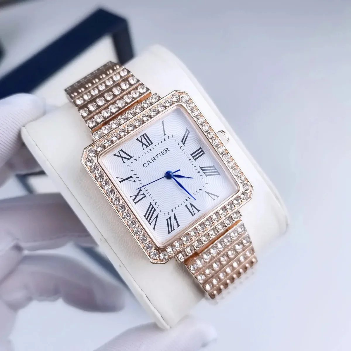 Cartier Soleil Blanc Rose Gold Diamond Watch