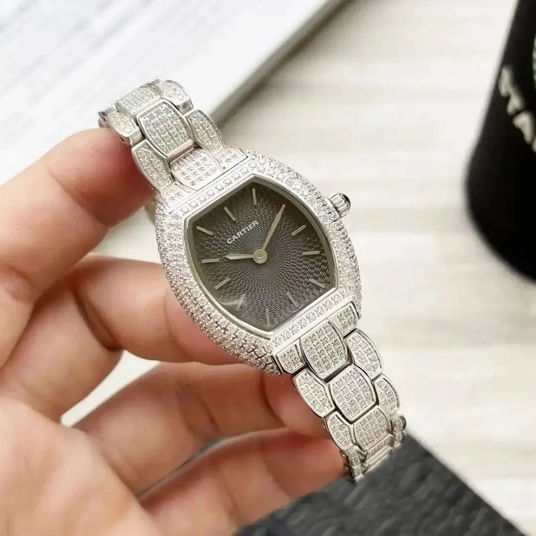 Cartier Soleil Blanc Diamond Watch Silver Women