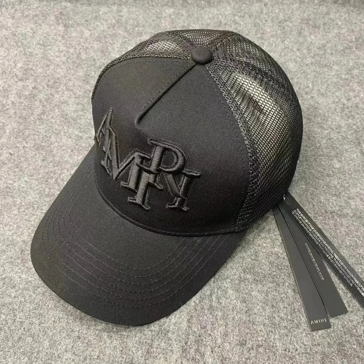 Amiri AMRI Logo Trucker Cap Black Headwear