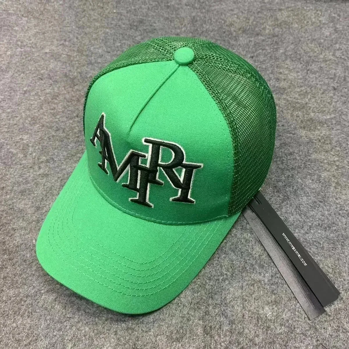 Amiri Green AMRI Logo Trucker Cap