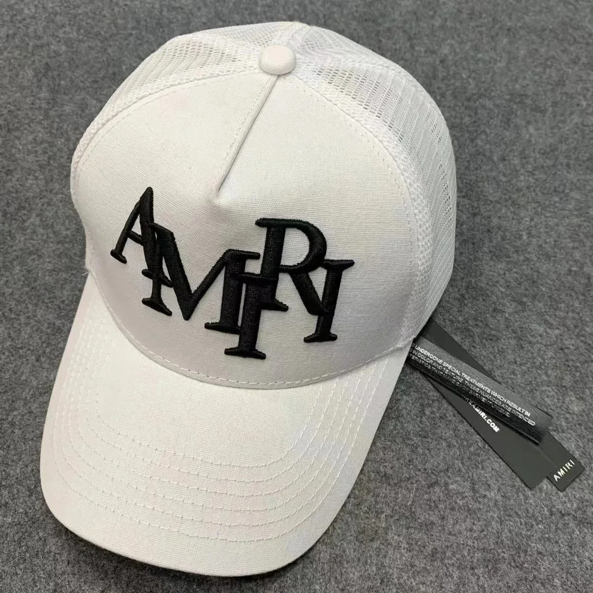 Amiri White AMRI Logo Trucker Cap