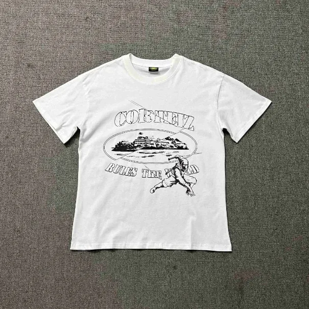 Unisex White 'Corlezz Rules the World' Graphic T-Shirt