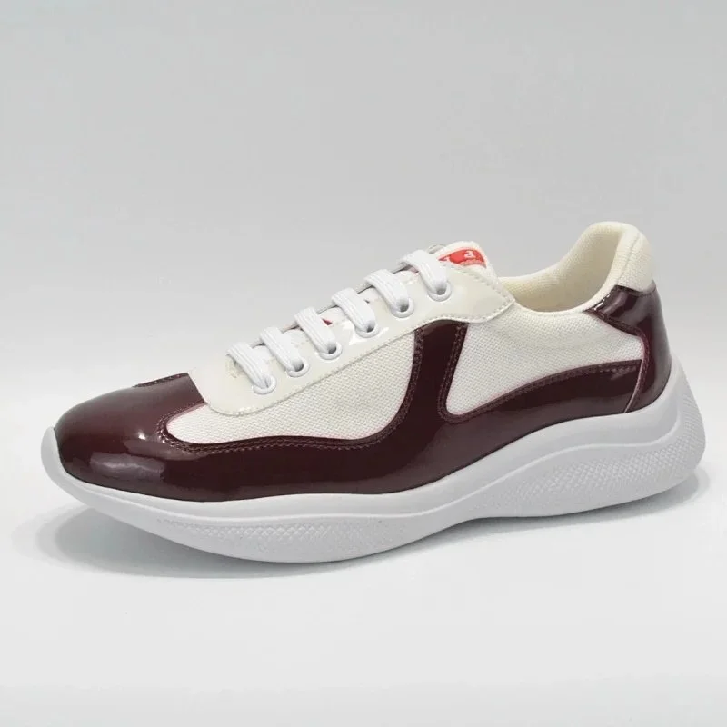 Prada Runners Burgundy/White Sneakers