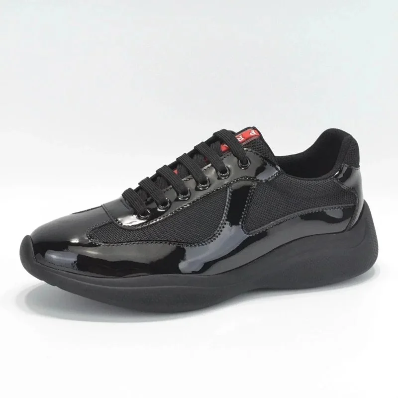 Prada Runners Black Patent Leather Sneakers