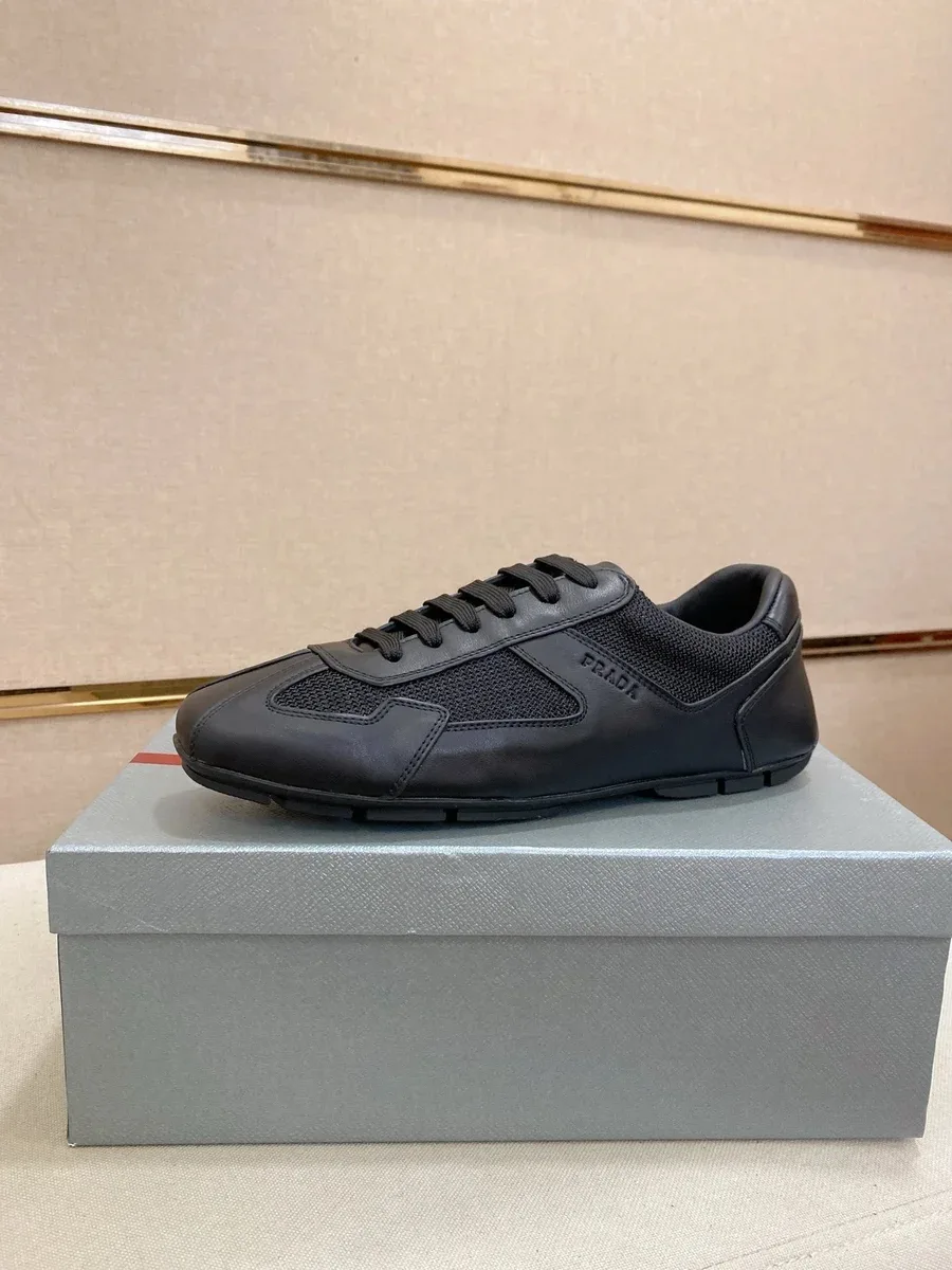 Prada Runners Black Leather Sneakers
