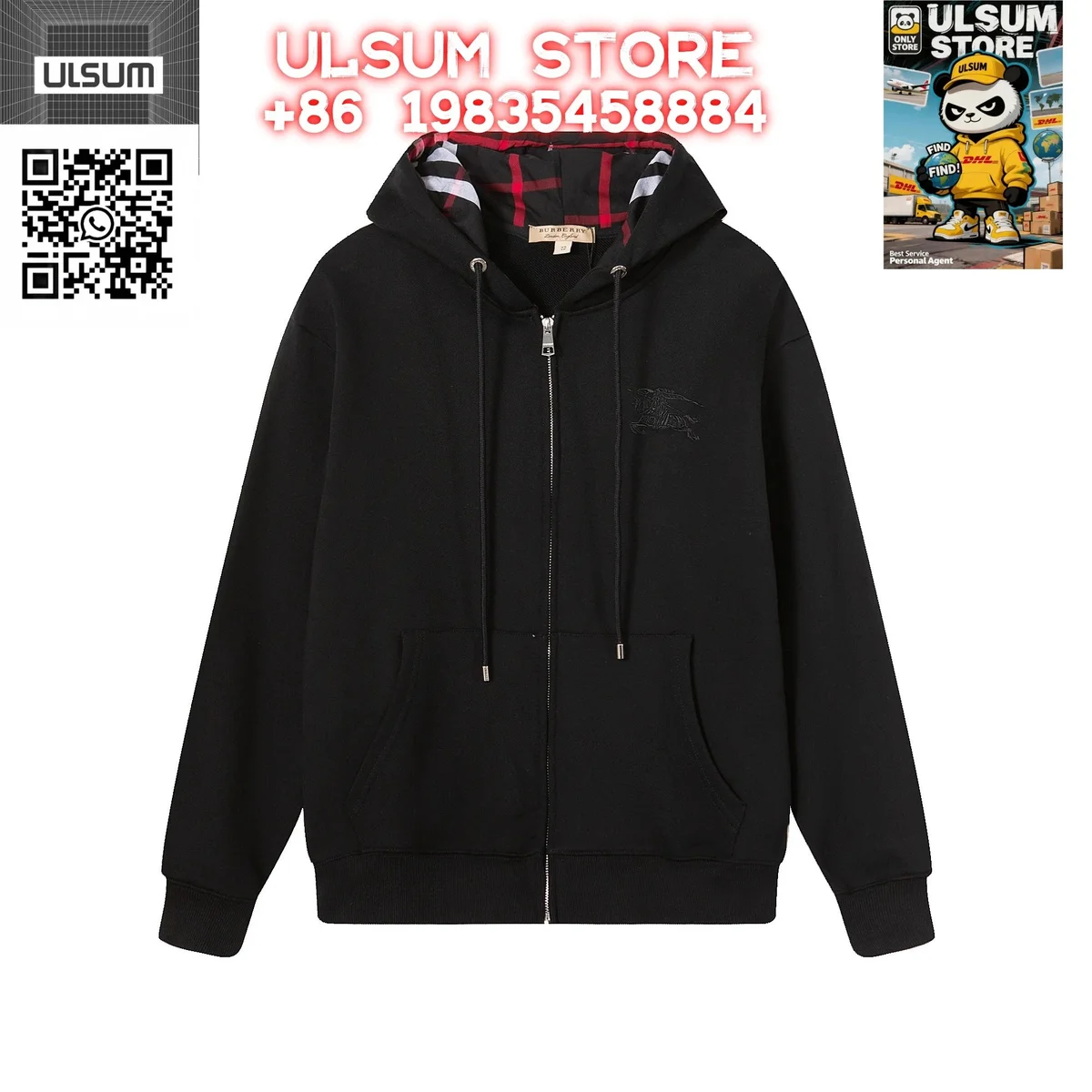 Burberry TB Monogram Black Hoodie Jacket