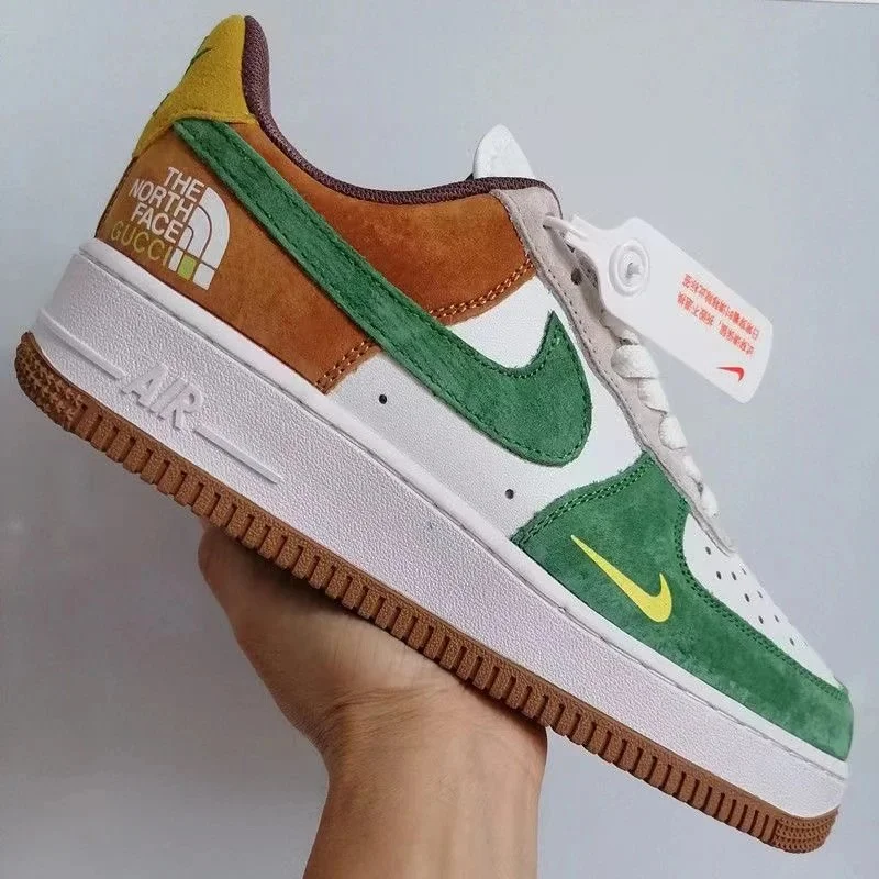 Nike Air Force 1 The North Face x Gucci Green & Brown Sneakers