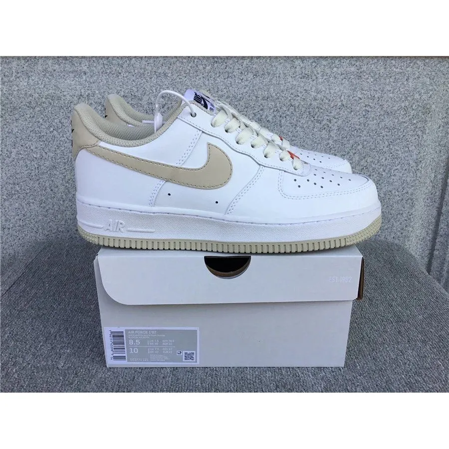 Nike Air Force 1 White Beige Sneakers
