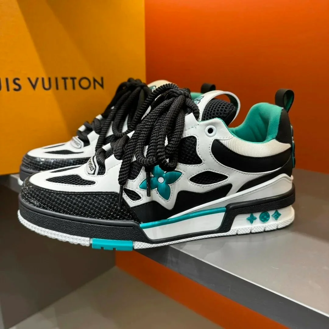 Louis Vuitton LV Trainer White/Black/Turquoise Sneakers