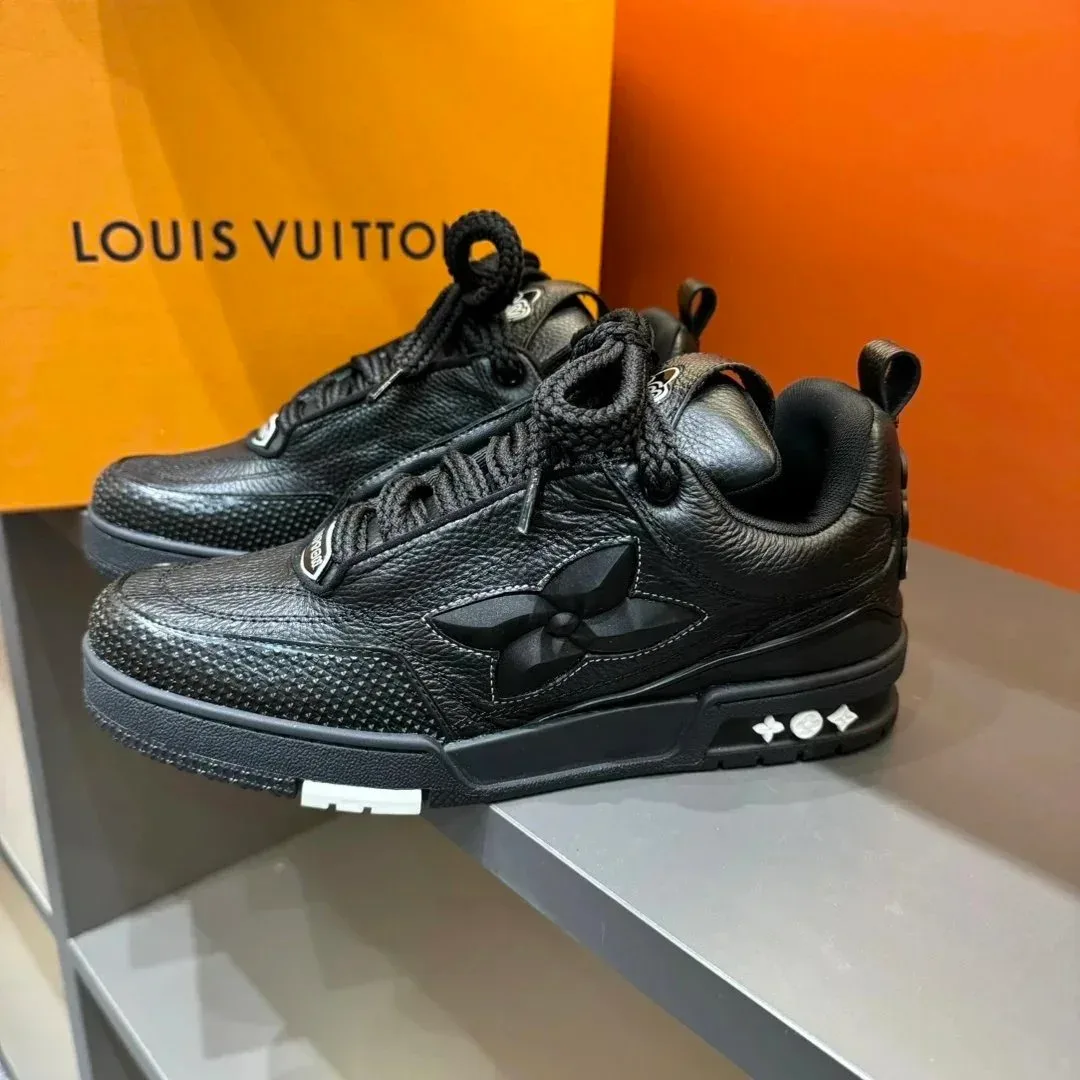 Louis Vuitton LV Trainer Black Leather Sneakers