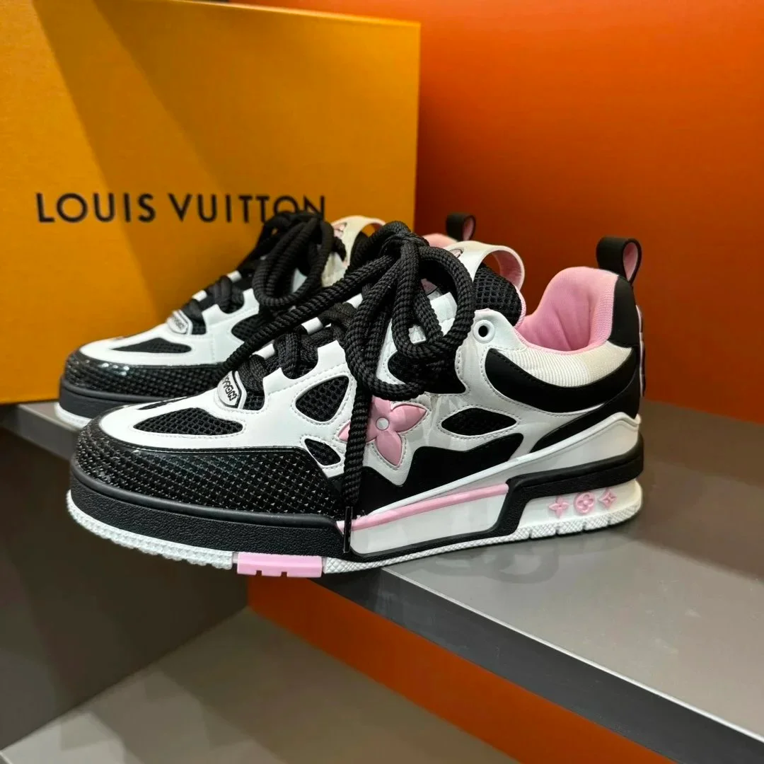 Louis Vuitton LV Trainer Black & Pink Sneakers