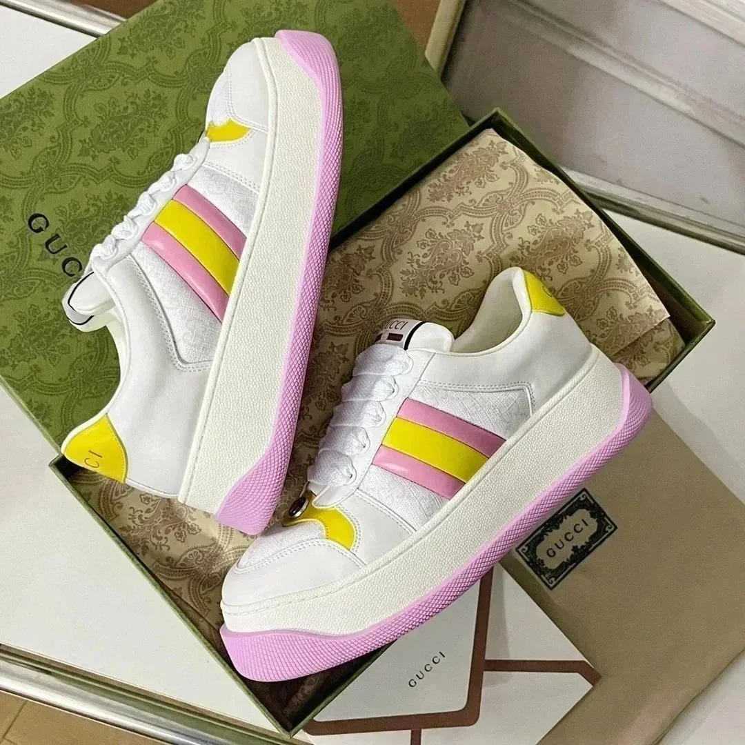 Gucci Runners White/Pink/Yellow Sneakers