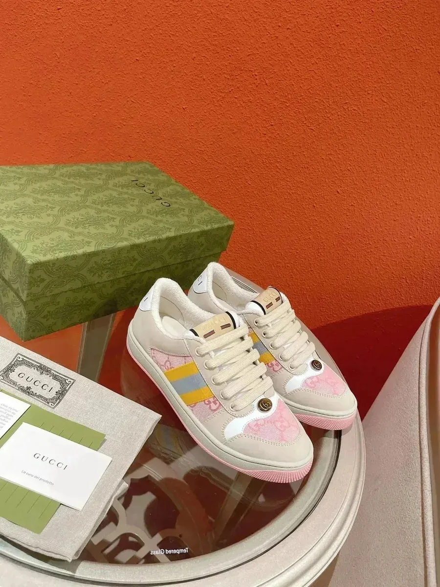 Gucci GG Supreme Pink & Beige Sneakers