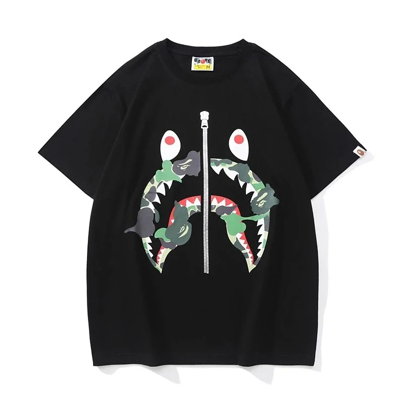 A Bathing Ape BAPE STA Black Camo Shark T-Shirt