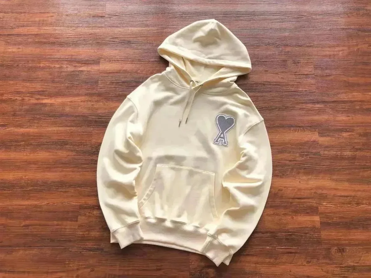 Ami Paris Ami de Coeur Cream Hoodie
