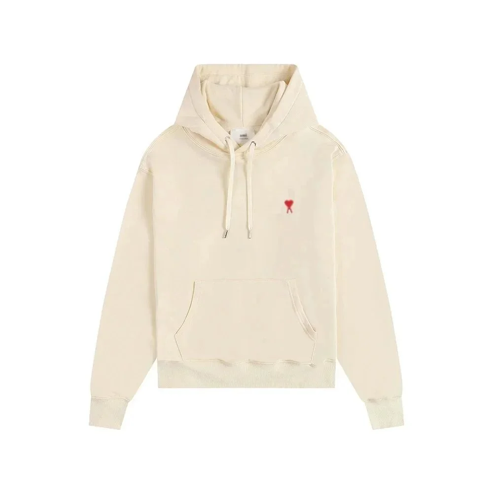 A.M.I. Hoodie Cream with Red Heart Logo