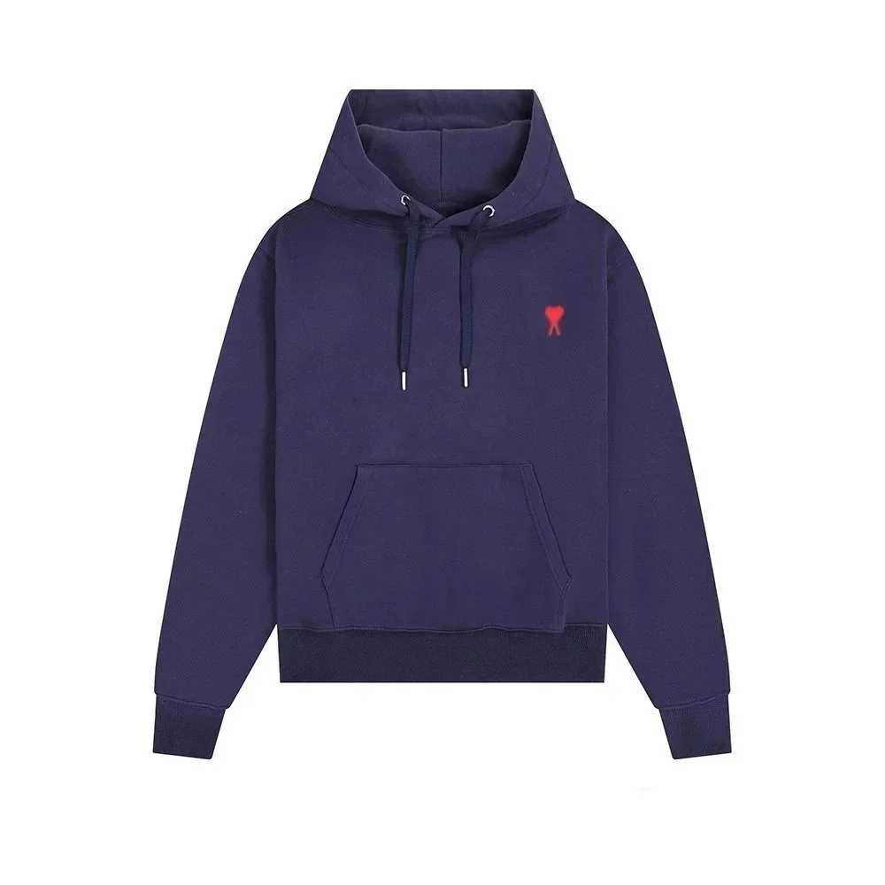 Amaurobius Hoodie Navy Red Heart Casual Top